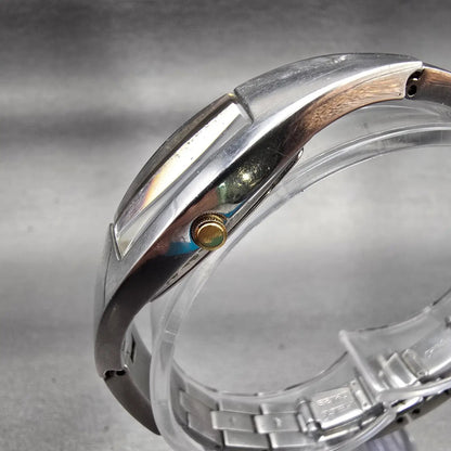 Seiko Watch Women 16mm White Dial Two Tone Asymmetrical 1F20-0AL0 New Battery2