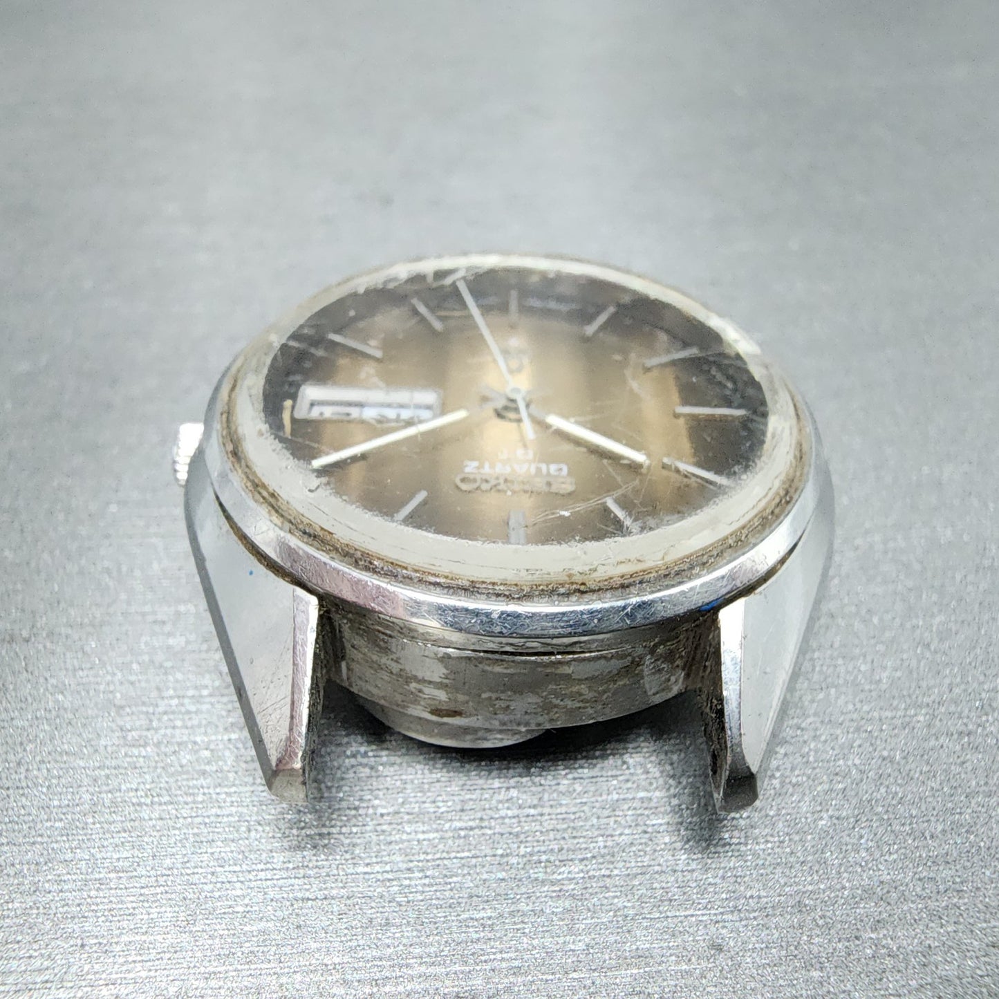 Seiko QT Watch Men 36mm Brown Dial Silver Tone Daydate 38037090 PARTS5