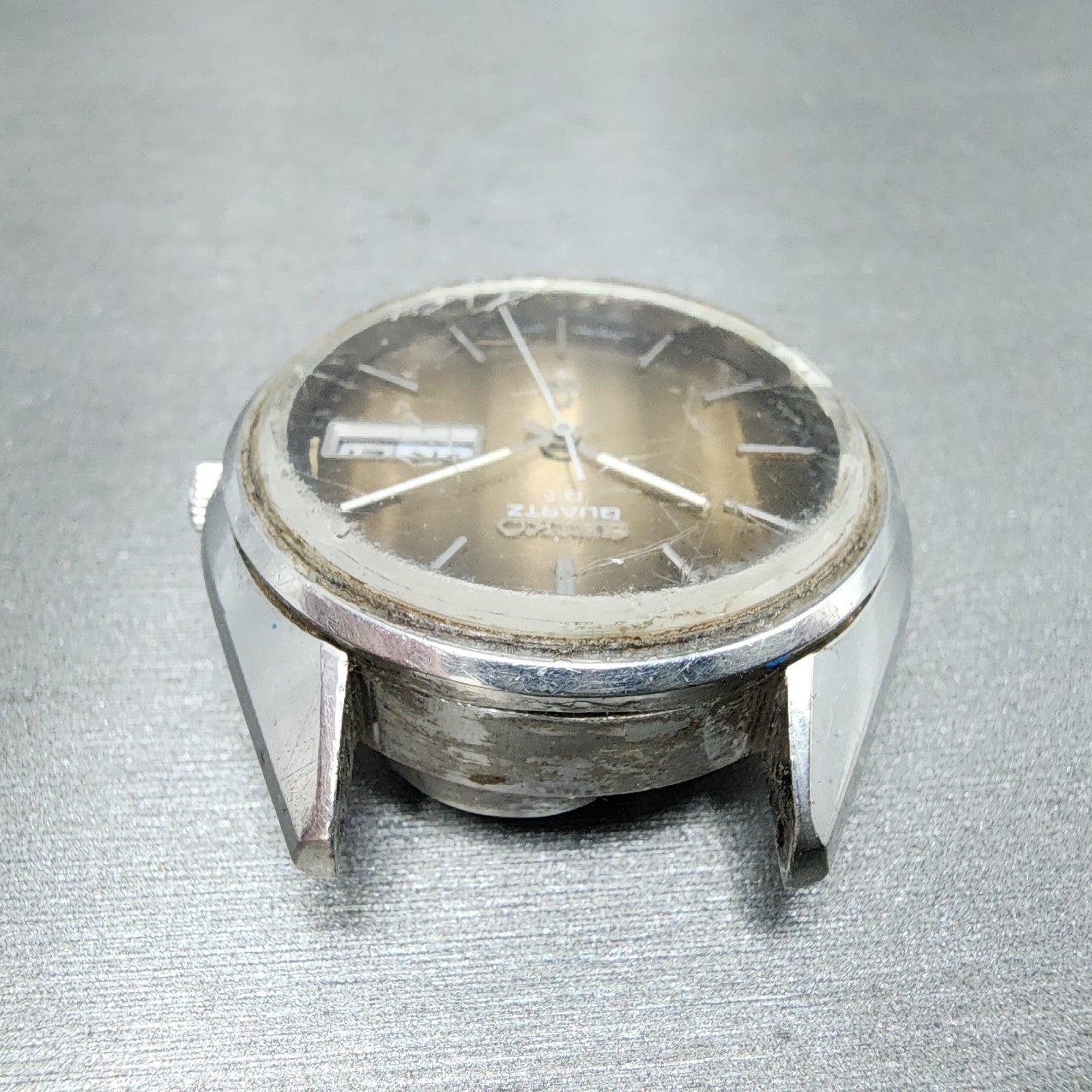 Seiko QT Watch Men 36mm Brown Dial Silver Tone Daydate 38037090 PARTS5