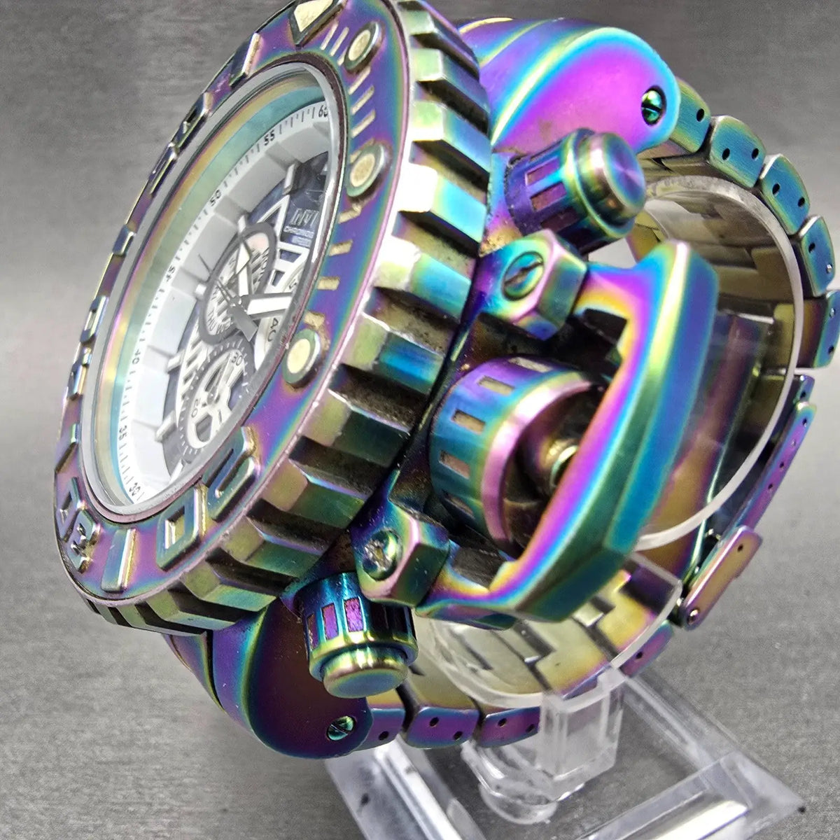 Invicta Sea Hunter Chronograph Watch Men 57mm Abalone Dial Rainbow 26413 PARTS3