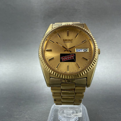 Seiko President Watch Men 36mm Champagne Dial Gold Tone Daydate Round New Batt H5