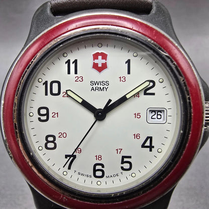 Victorinox Swiss Army Watch Men 39mm White Dial Black Tone Date Round New Batt2