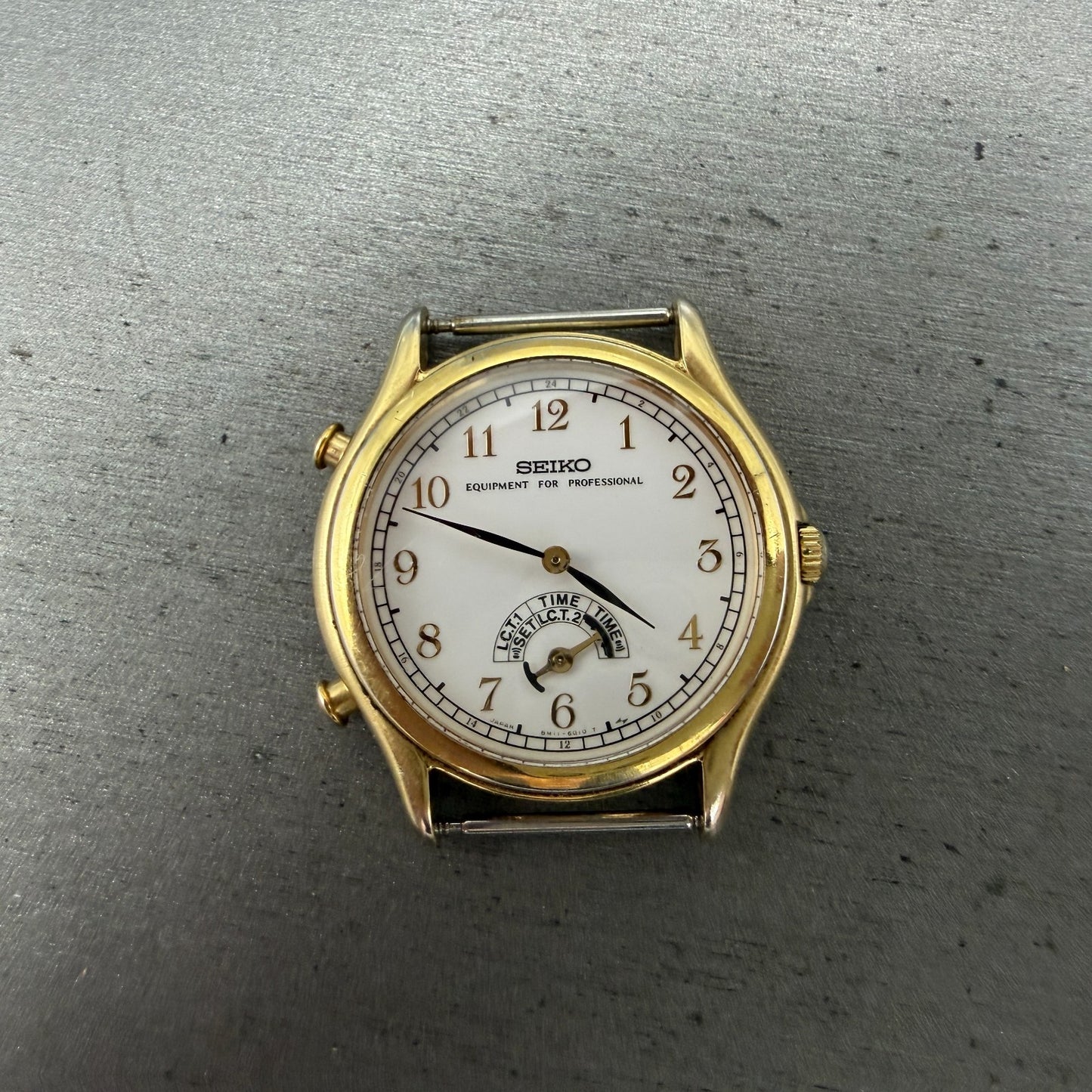 Seiko Equipment For Protentional Watch Men 35mm White Dial Gold Tone PARTS VTG0