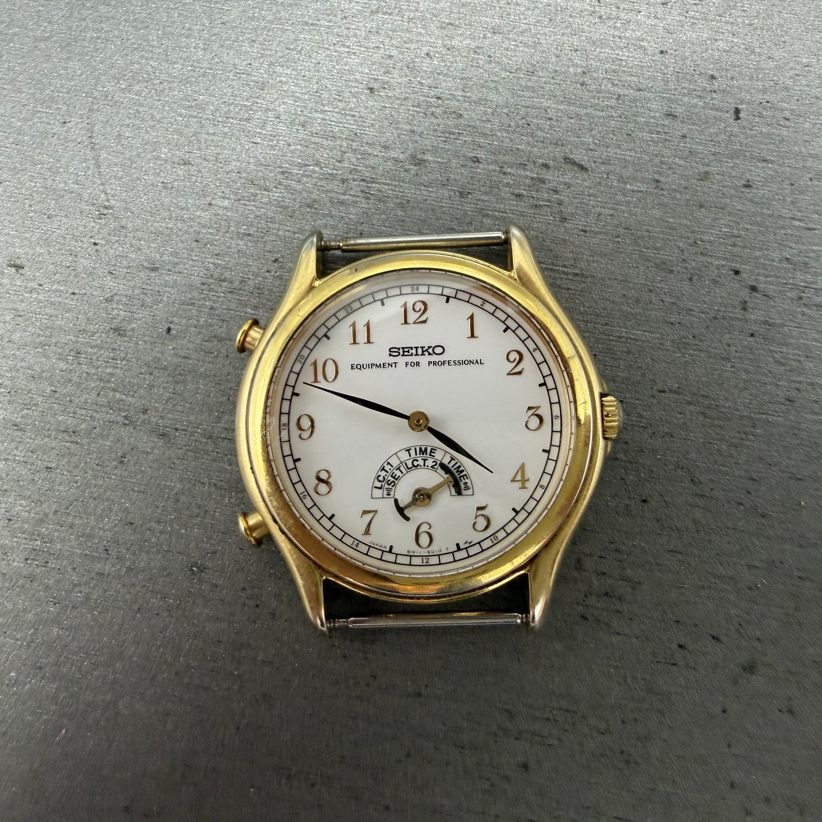 Seiko Equipment For Protentional Watch Men 35mm White Dial Gold Tone PARTS VTG0