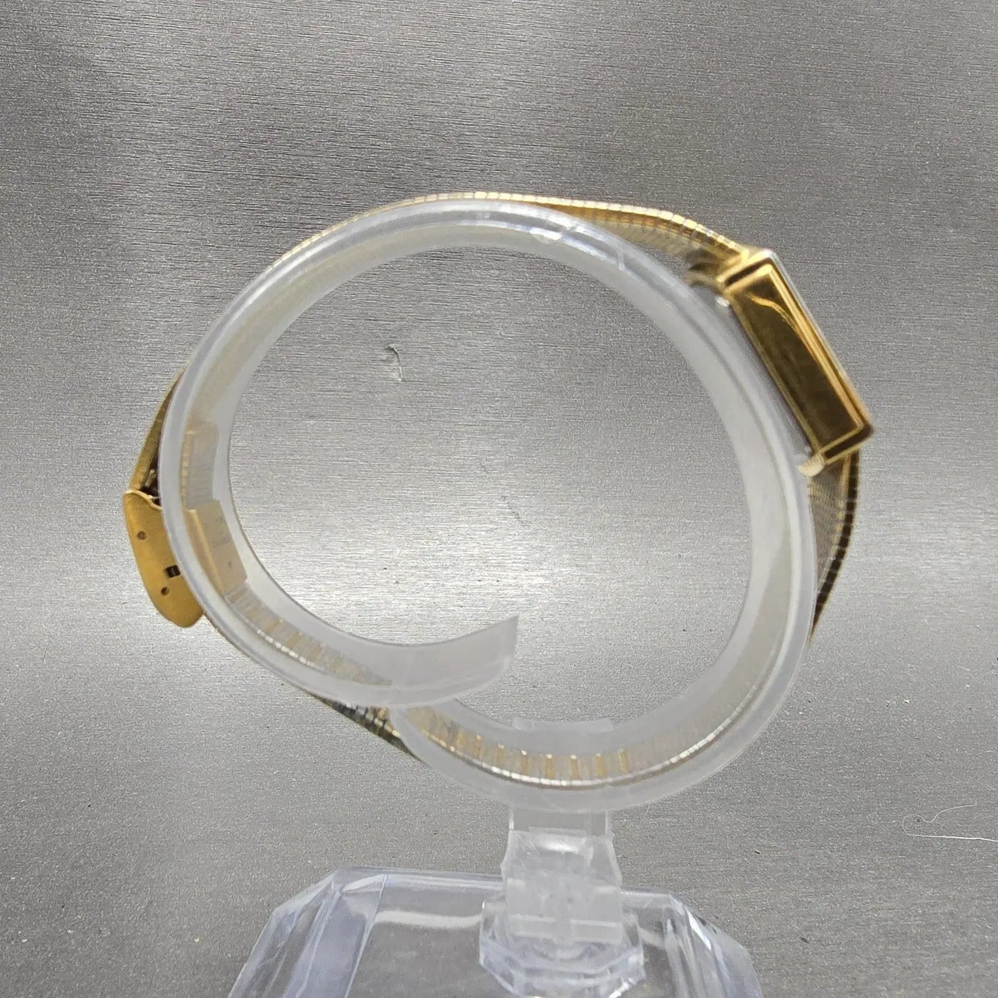 Lucien Piccard Dufonte Tank Watch Women 16mm Gold Dial Gold Tone Hexagon NewBatt9