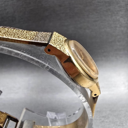 Seiko Watch Women 17mm Gold Dial Gold Tone Oval 1400-7379 New Battery Vintage JP3
