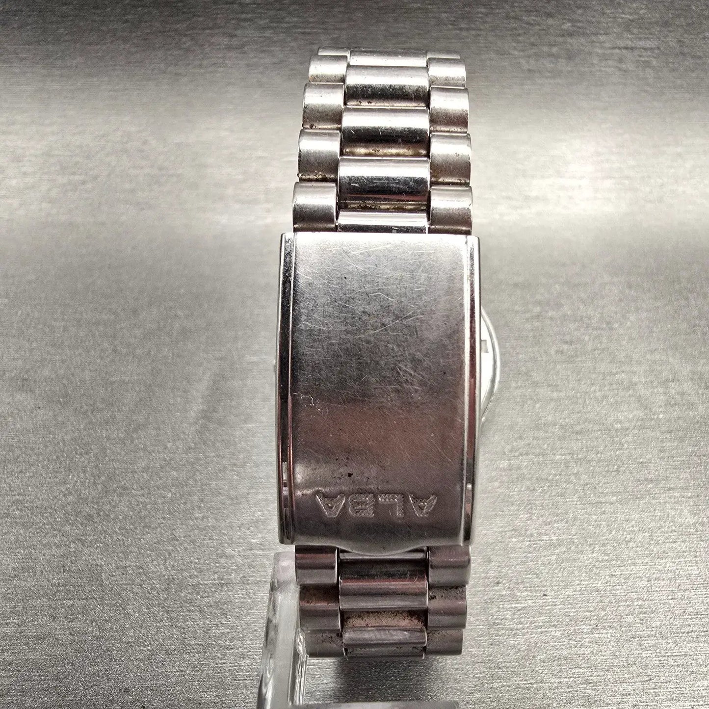 Seiko Alba Watch Men 34mm Gray Dial Silver Tone Date Round V732-0L80 New Battery7