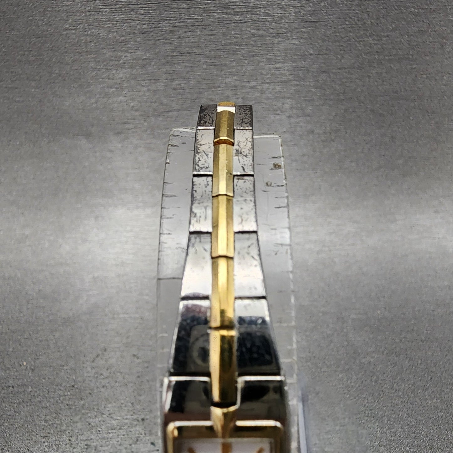 Seiko Tank Watch Women 13mm White Dial two Tone Rectangle 2E200AY0 New Battery4