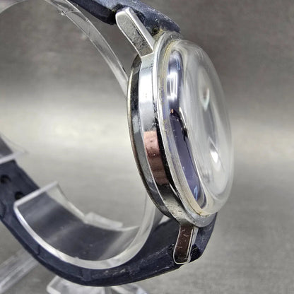 Timex Mercury Watch Men 33mm Blue Dial Silver Tone Manual 16053 02474 Runs VTG3