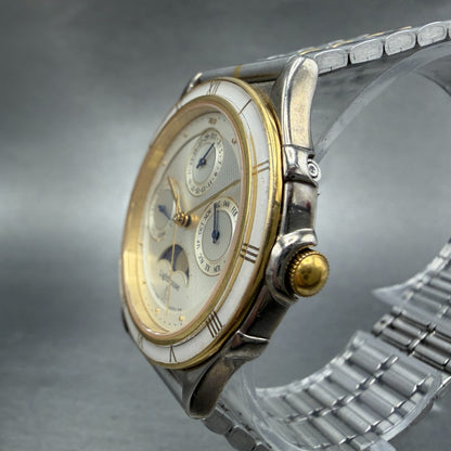 Citizen Lighthouse Triple Calendar Moon Phase Watch Men 35mm Champagne Two Tone2
