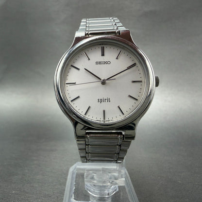 Seiko Spirit Watch Men 34mm Silver Dial Silver Tone Round 7n01-6a70 New Battery5