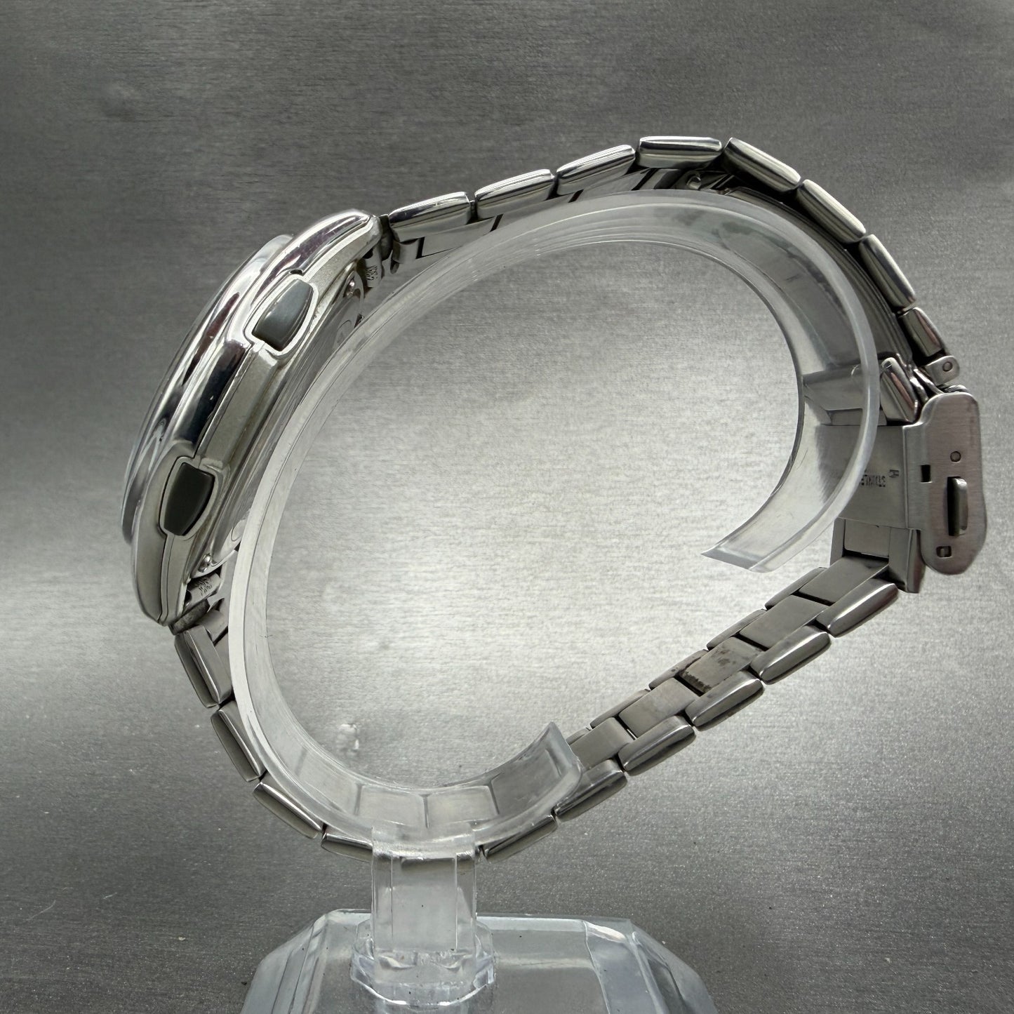 Casio Wave Ceptor Watch Men 42mm White Dial Steel Solar Analog Digital PARTS7