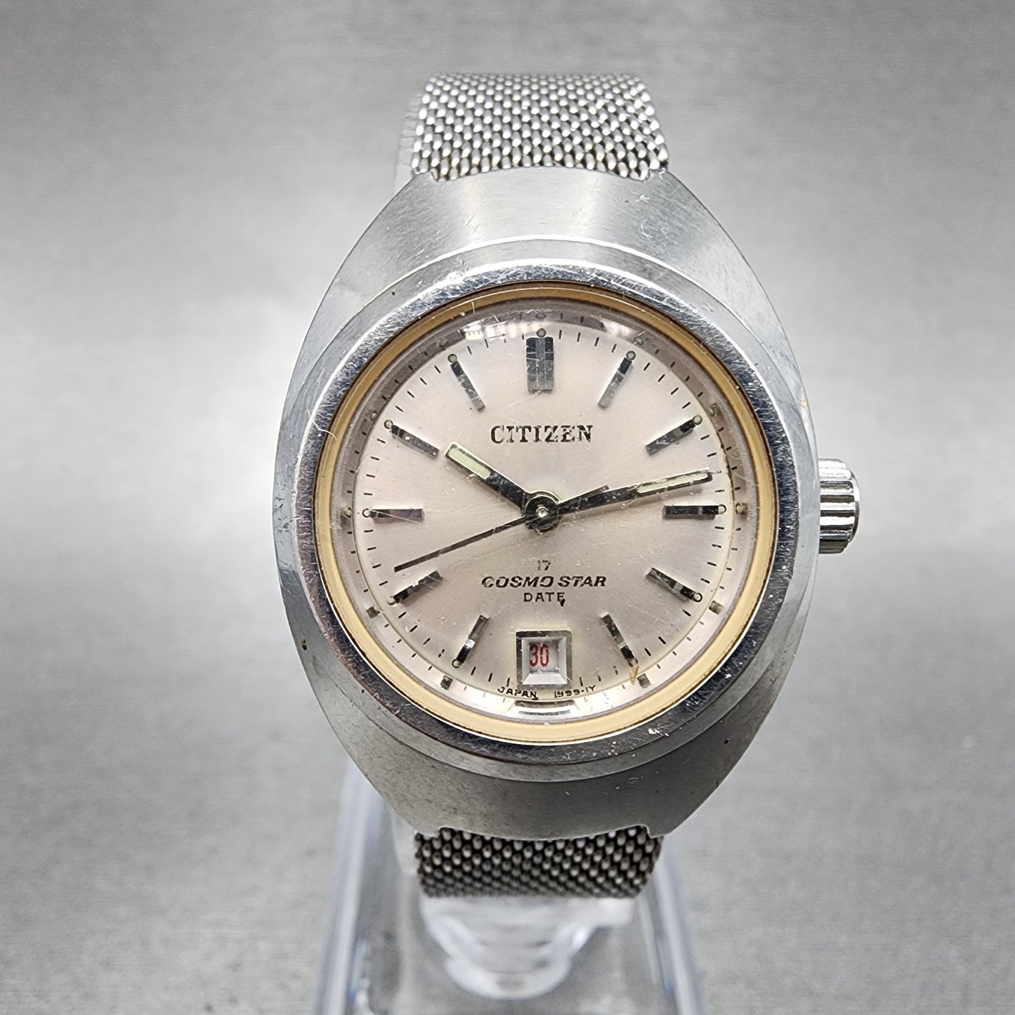 Citizen Cosmostar Watch Women 24mm Silver Dial Silver Tone Date Manual Runs