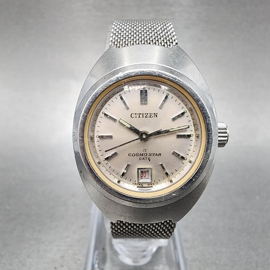 Citizen Cosmostar Watch Women 24mm Silver Dial Silver Tone Date Manual Runs
