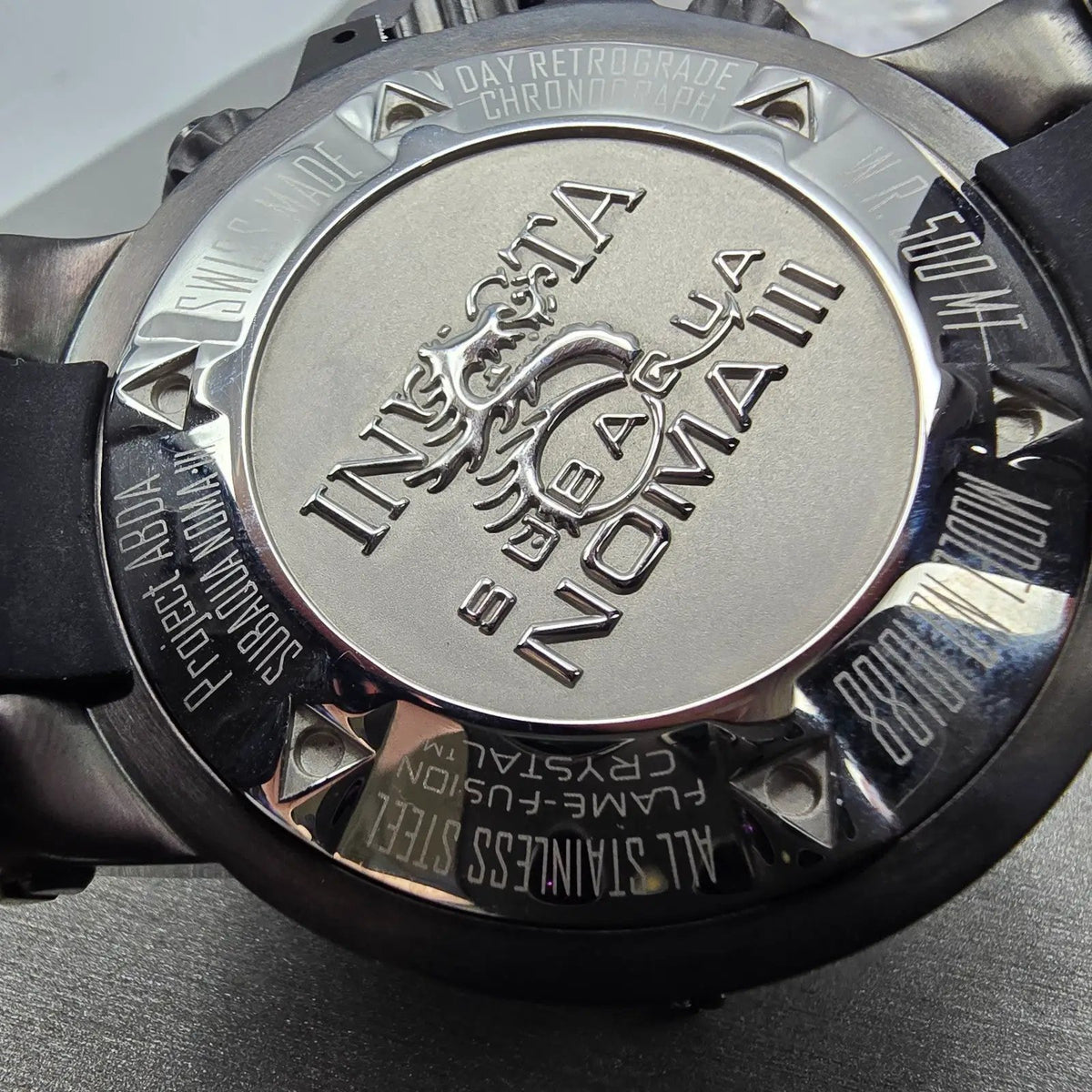 Invicta Subaqua Noma III Chronograph Big Date Watch Men 50mm Black White New Bat9