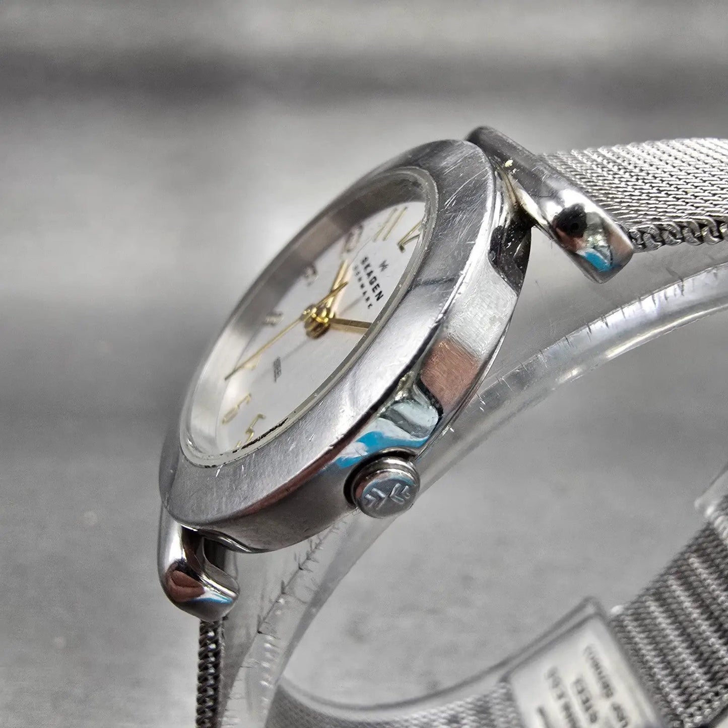 Skagen Steel Watch Women 25mm Silver Dial Silver Tone Round 107SGSC New Battery1