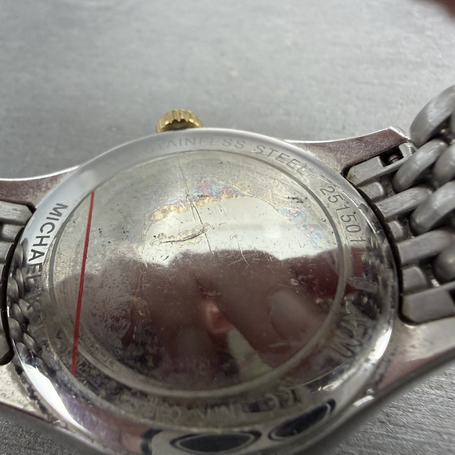 Michael Kors Amelia Moonphase Watch Women 38mm White Dial Two Tone New Battery9