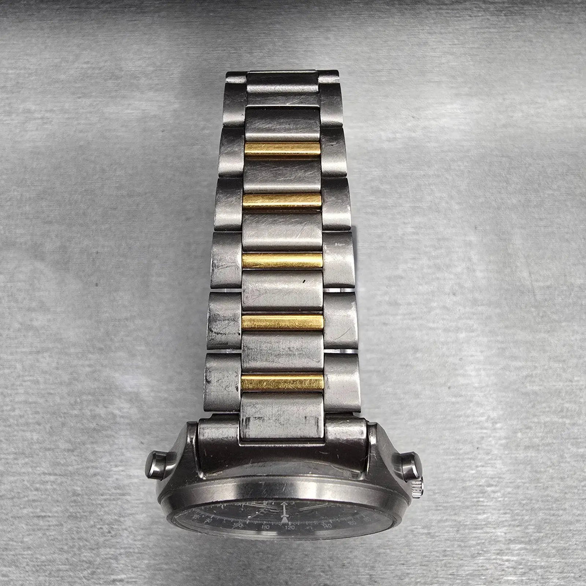 Seiko Sports 100 Chronograph Watch Men 37mm Gray Dial Titanium READ!!! New Batt4