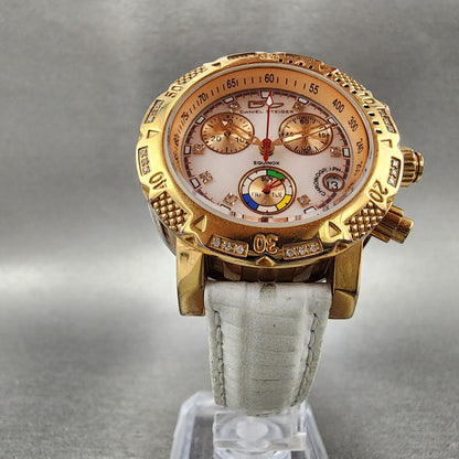Daniel Steiger Equinox Chronograph Watch Women 36mm MOP Dial Rose Gold New Batt5