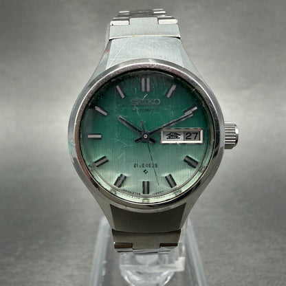 Seiko Automatic Watch Women 24mm Green Dial Silver Tone Daydate 2706-0310 Runs0