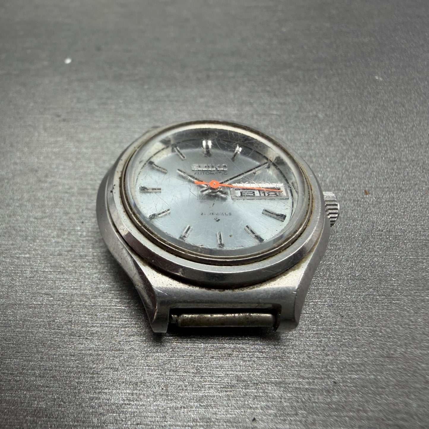 Seiko Automatic Watch Women 24mm Gray Dial Silver Tone Daydate 2706-0010 Runs2