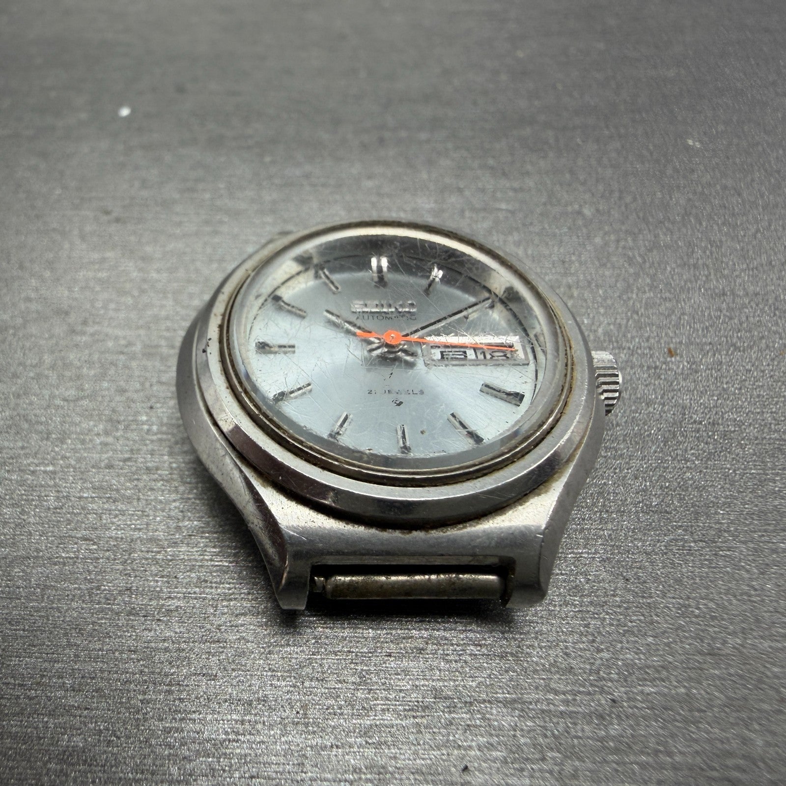 Seiko Automatic Watch Women 24mm Gray Dial Silver Tone Daydate 2706-0010 Runs2