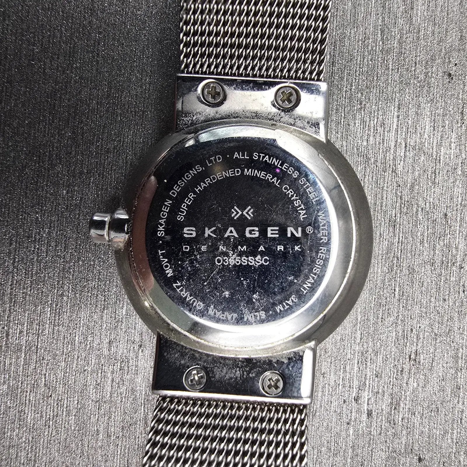 Skagen Ancher Watch Women 26mm Silver Dial Silver Tone Date 0355SSSC New Battery10