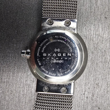 Skagen Ancher Watch Women 26mm Silver Dial Silver Tone Date 0355SSSC New Battery10
