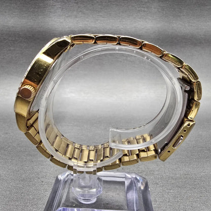Citizen Watch Women 35mm Gold Dial Gold Tone Gemmed Round 1032-S086248 New Batt6