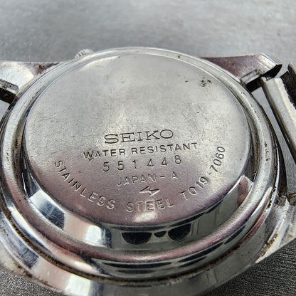 Seiko 5Actus Watch Men 38mm Silver Dial Silver Tone Daydate 7019-7060 Runs