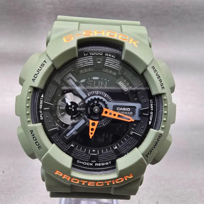 Casio G-Shock GA-110LN Watch Men 51mm Black Dial Green Chrono Alarm New Battery1