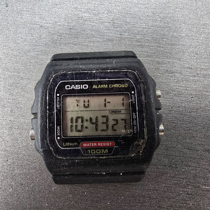 Casio W-720 Watch Men 38mm Black  Alarm Chronograph Daydate Octagon New Batt0