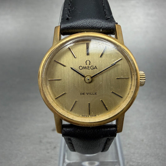 Omega De Ville Watch Women 25mm Gold Dial Gold Plated Manual Wind Runs 511.05080