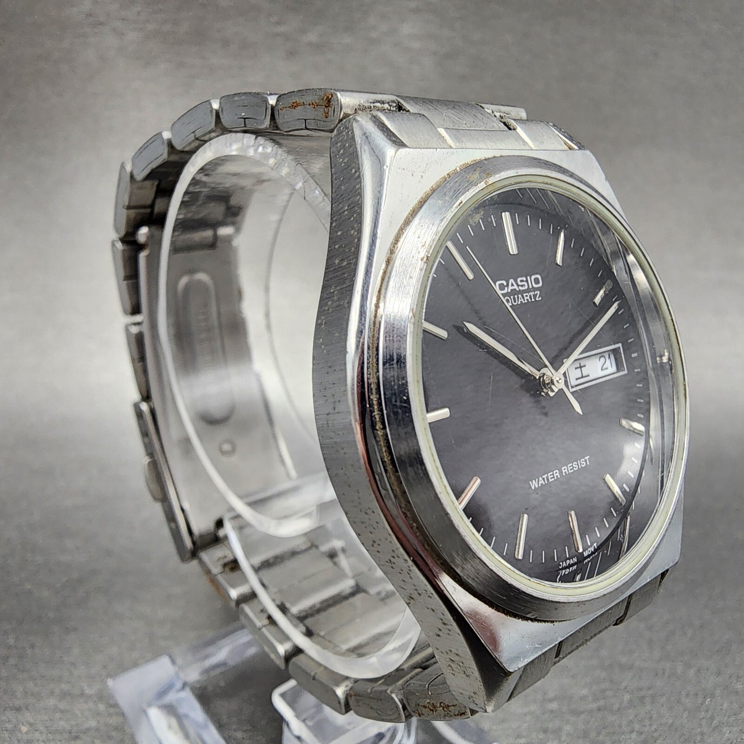 Casio MTP1240 Watch Men 36mm Black Dial Silver Tone Dadyate Round New Battery3
