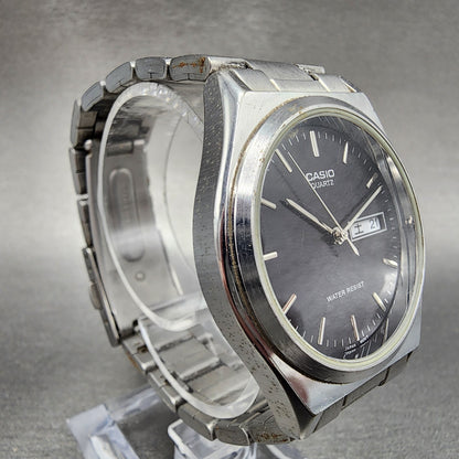 Casio MTP1240 Watch Men 36mm Black Dial Silver Tone Dadyate Round New Battery3