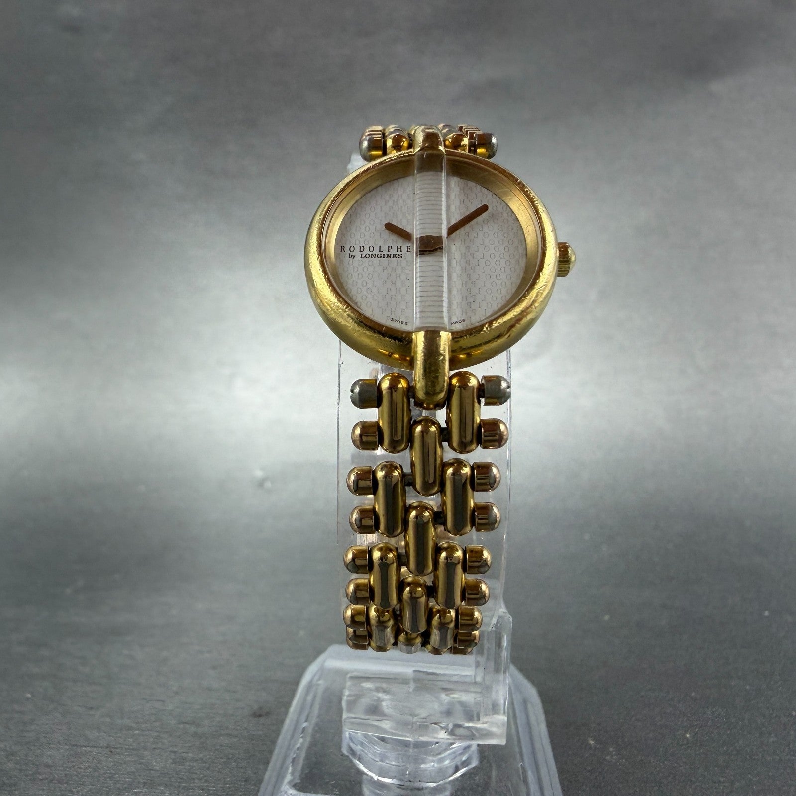 Longines Rodolphe Watch Women 22mm White Dial Gold Tone Round New Battery VTG5