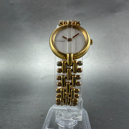 Longines Rodolphe Watch Women 22mm White Dial Gold Tone Round New Battery VTG5