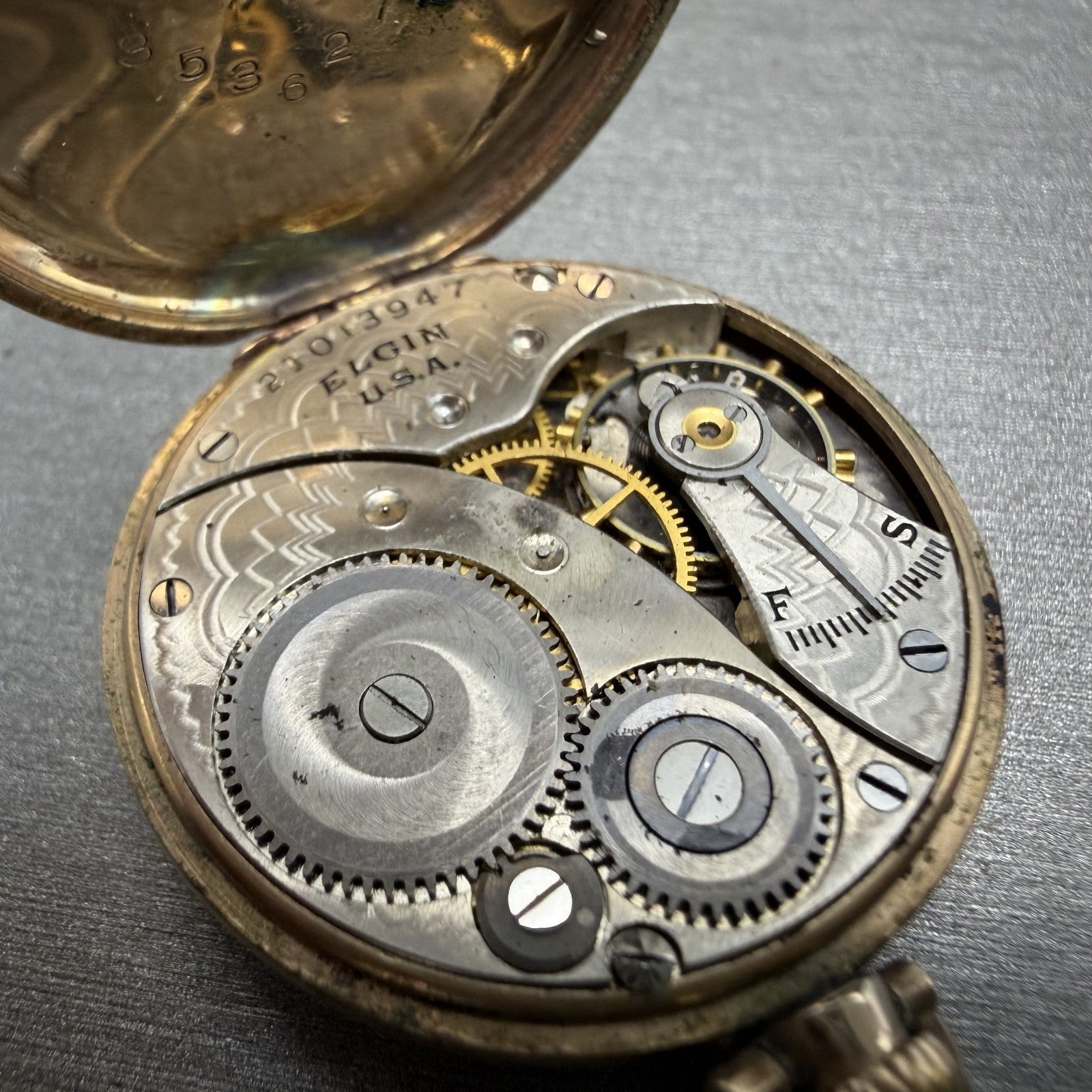 Elgin Pocket Watch 31mm Gold Dial Gold Filled Manual Wind Grade 463 Runs11