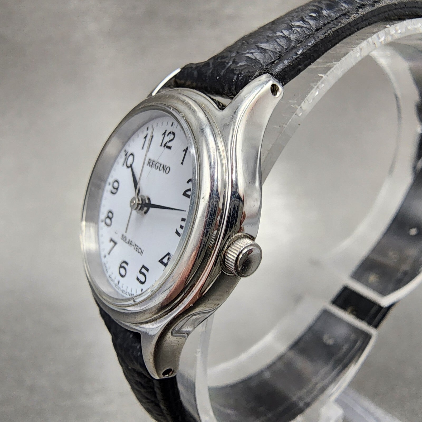 Citizen Reguno Watch Women 24mm White Dial Silver Tone Solar Round Runs E031T012