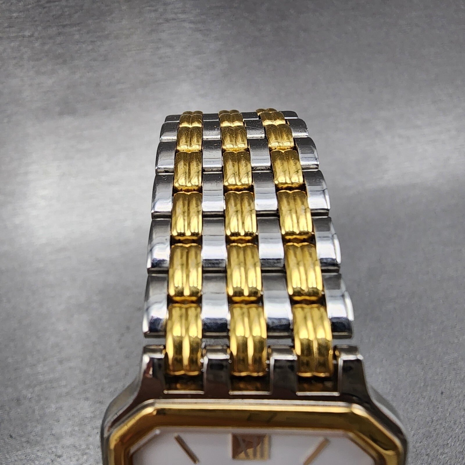 Seiko Tank Watch Men 27mm White Dial Two Tone 5y305d60 PARTS5