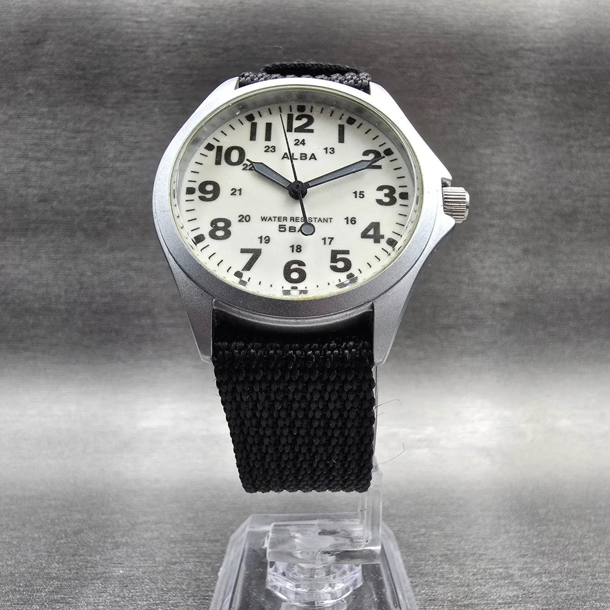Seiko Alba Watch Men 36mm Luminous Dial Silver Tone Round VJ21-KP20 New Battery5