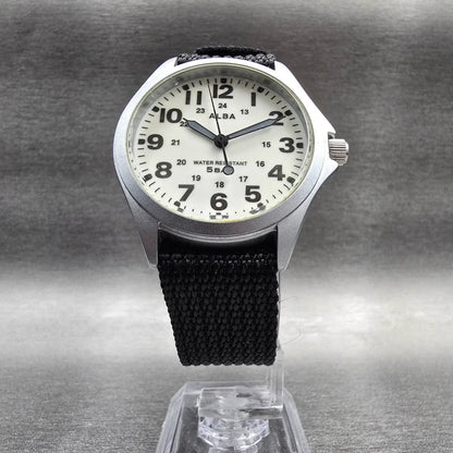 Seiko Alba Watch Men 36mm Luminous Dial Silver Tone Round VJ21-KP20 New Battery5