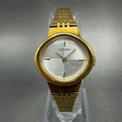 Citizen Watch Women 23mm White Dial Gold Tone Oval Manual Wind PARTS!!!!!!!!!!!!0