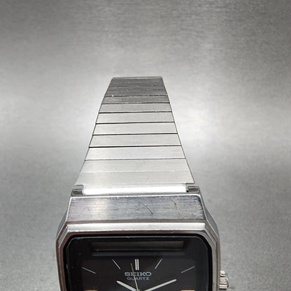 Seiko Analog Digital Watch Men 31mm Black Dial Silver Tone READ!!!!! New Battery5