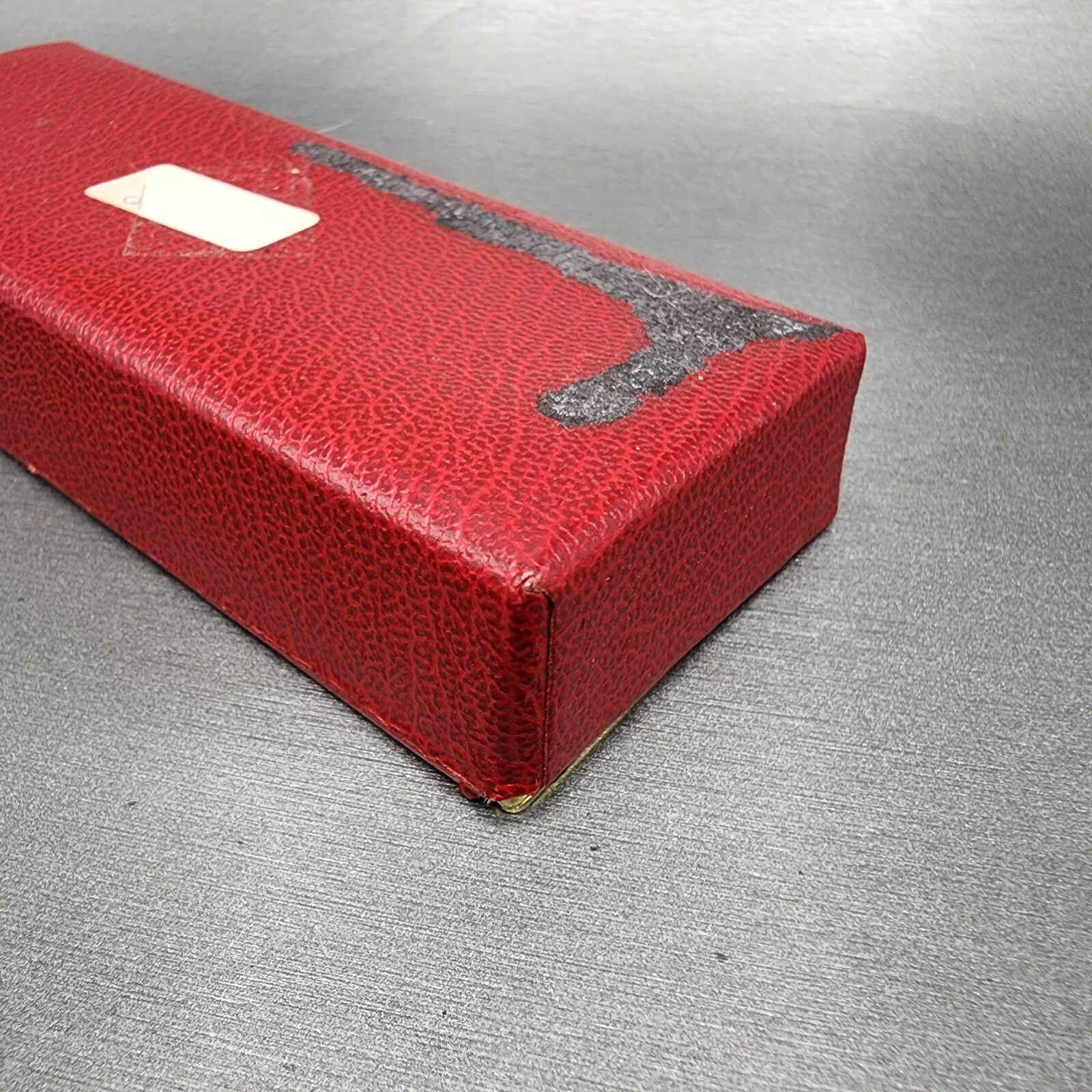 Omega Watch Box Red Leather Finish Coffin Swiss Made Vintage 1960s7