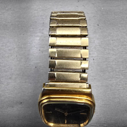 Citizen CQ Watch Men 27mm Gray Dial Gold Tone Rectangle 4031-S02244 New Battery4