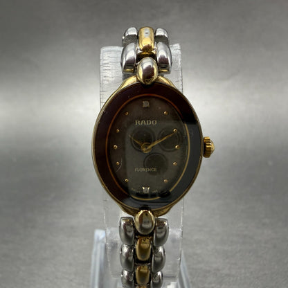 Rado Florence Watch Women 19mm Gray Dial Two Tone Oval 153.3650.2 New Battery0