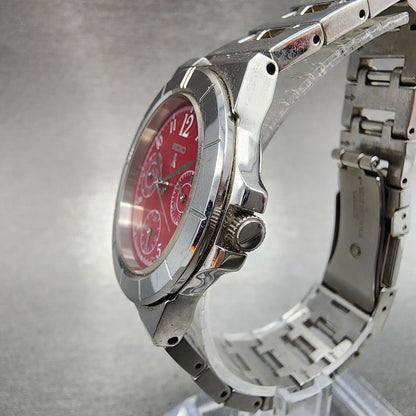 Seiko Lukia Watch Women 33m Red Dial Silver Tone Daydate 5y890b30 New Battery2