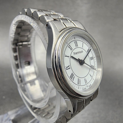 Tiffany Portfolio Watch Women 24mm White Dial Stainless Steel Round New Battery3