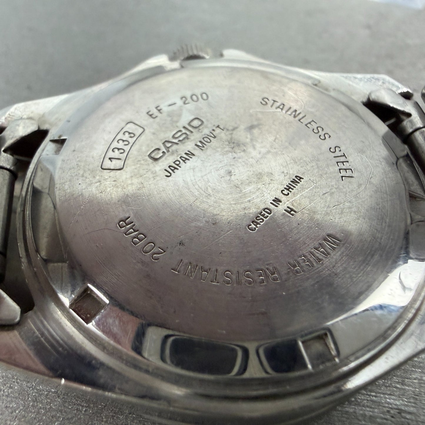 Casio Dive Watch Men 40mm Blue Dial Silver Tone Daydate Round EF-200 New Battery9